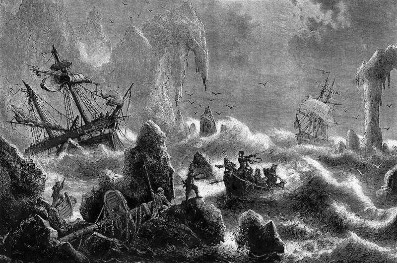 gravure d'un nauffrage