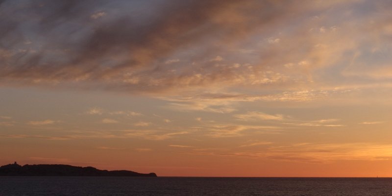 coucher de soleil sur la mer