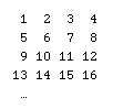 de 1 à 16